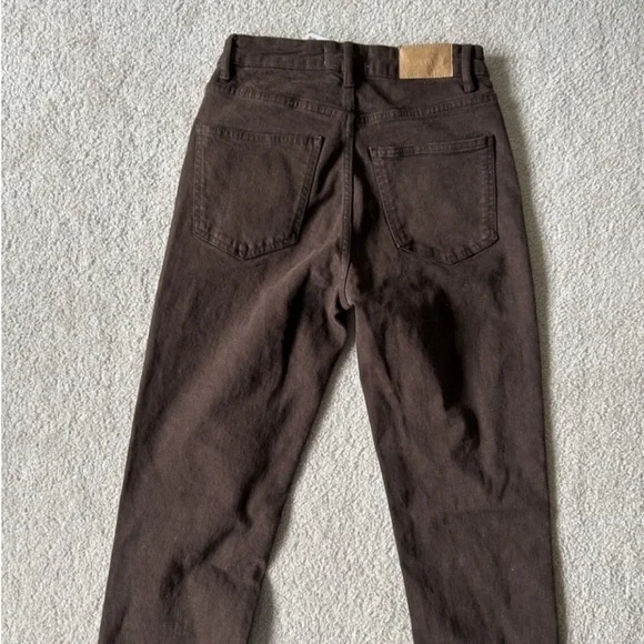 Zara split hem Brown jeans Size 4 - Picture 4 of 7